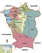 mapa del Estado Cojedes Cedido por www.cojedesvirtual.ve.g